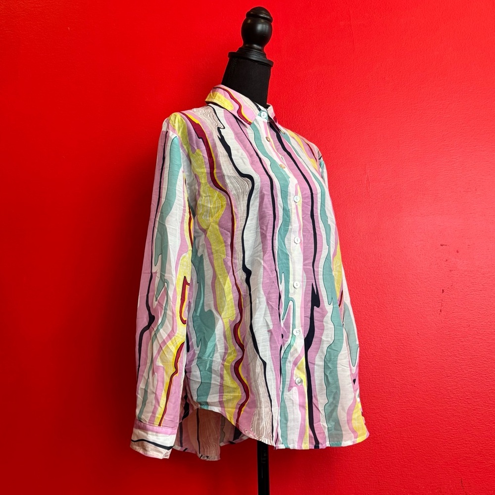 Colorful Striped Button-Up Shirt - Picture 5 of 8